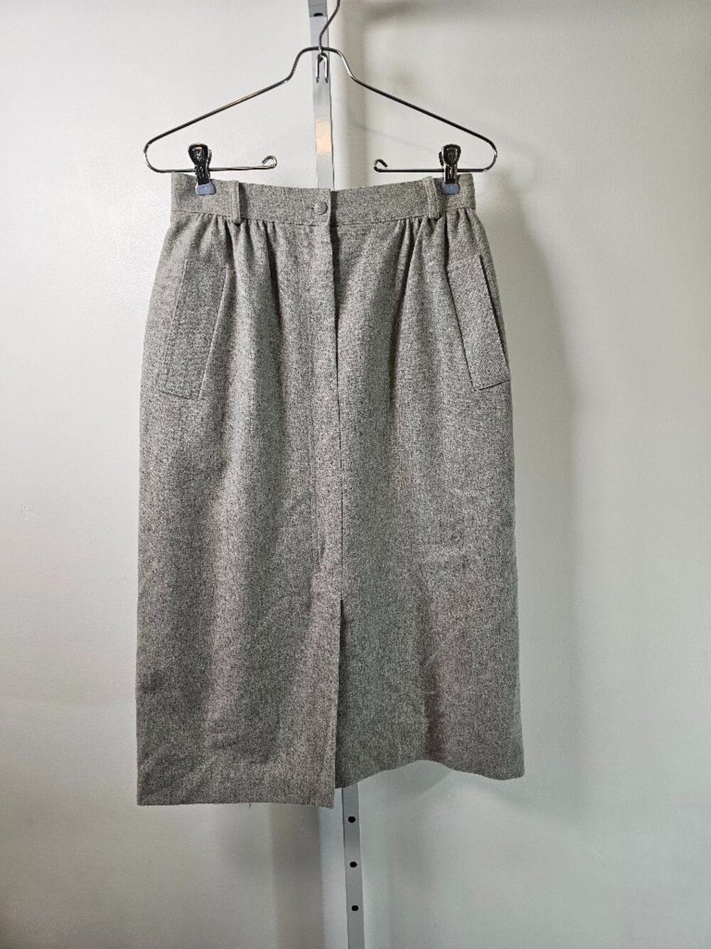 Vintage Jaclyn Smith Skirt Gray Wool A-line Twee Academia 10 Runs Small